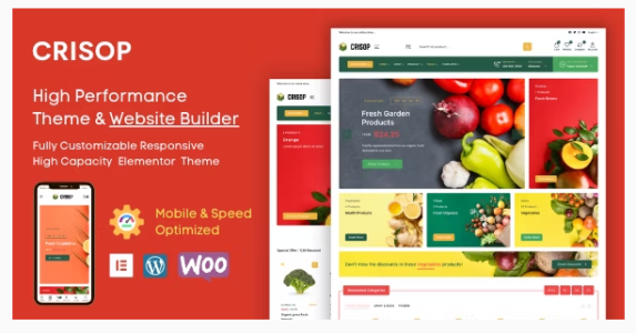 Crisop - Grocery & Organic Food Shop Elementor WooCommerce Theme